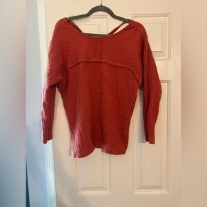 ANTHROPOLOGY SATURDAY SUNDAY BURNT ORANGE BLOUSE WITH BACK DETAIL - SKU:220